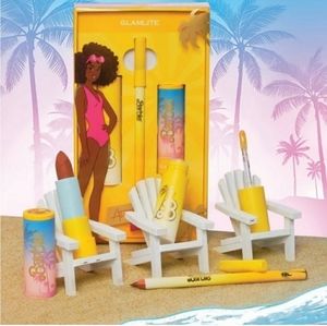 💜 Glamlite x Barbie "At the Beach” Lip Kit 3 Piece Set Lipstick,Gloss,Lip Liner